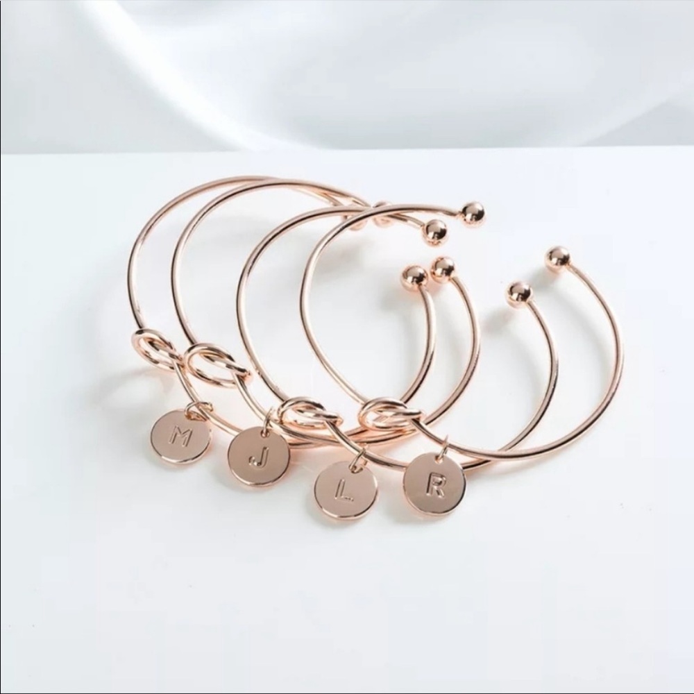 Rose Gold Initial Knot Bracelet